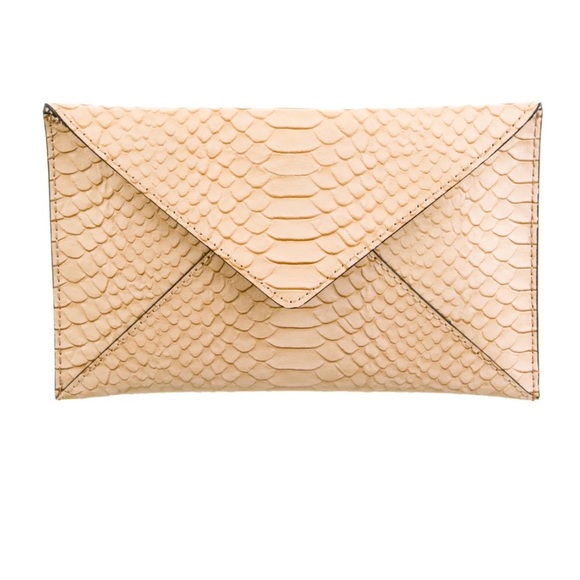 NWT Loeffler Randall Python Envelope Clutch - Nude - Picture 2 of 9
